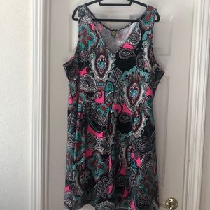 24/7 Comfort - Colorful Dress w/Pockets - 3X